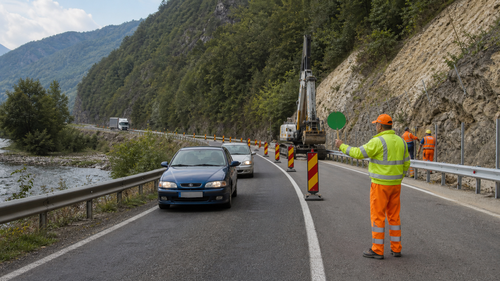 Lucrările de pe DN7 impun ocolire pentru vehiculele grele Lucrările de pe DN7 impun ocolire pentru vehiculele grele