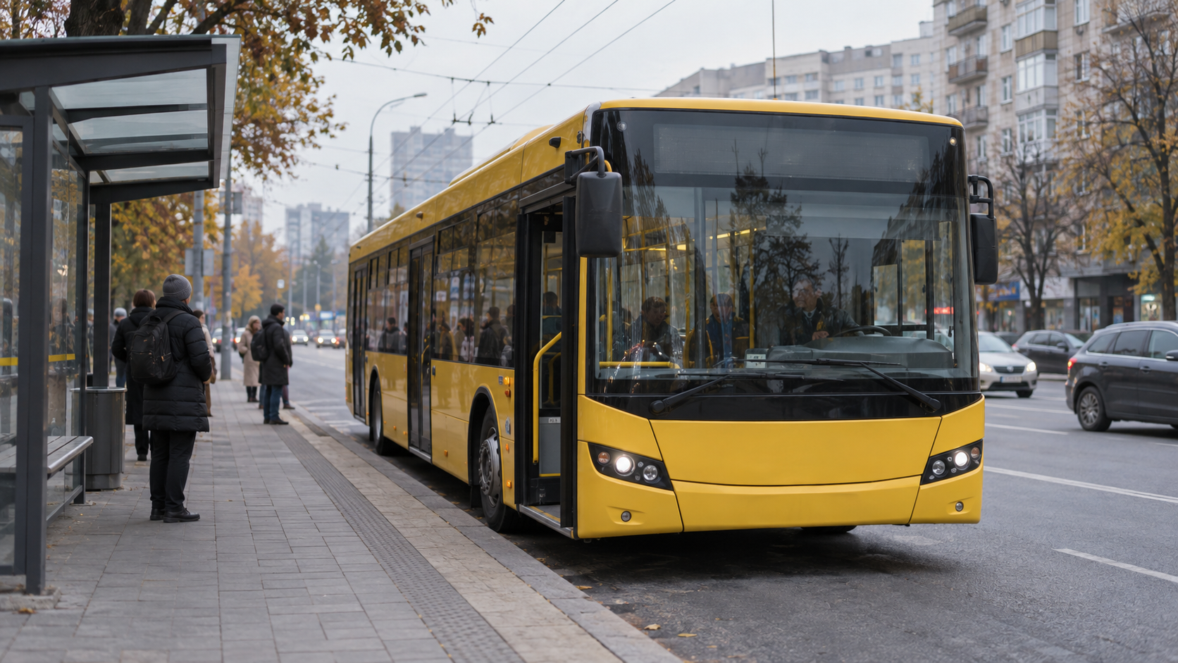 В Киеве из-за перебоев с электротранспортом добавили автобусы В Киеве из-за перебоев с электротранспортом добавили автобусы