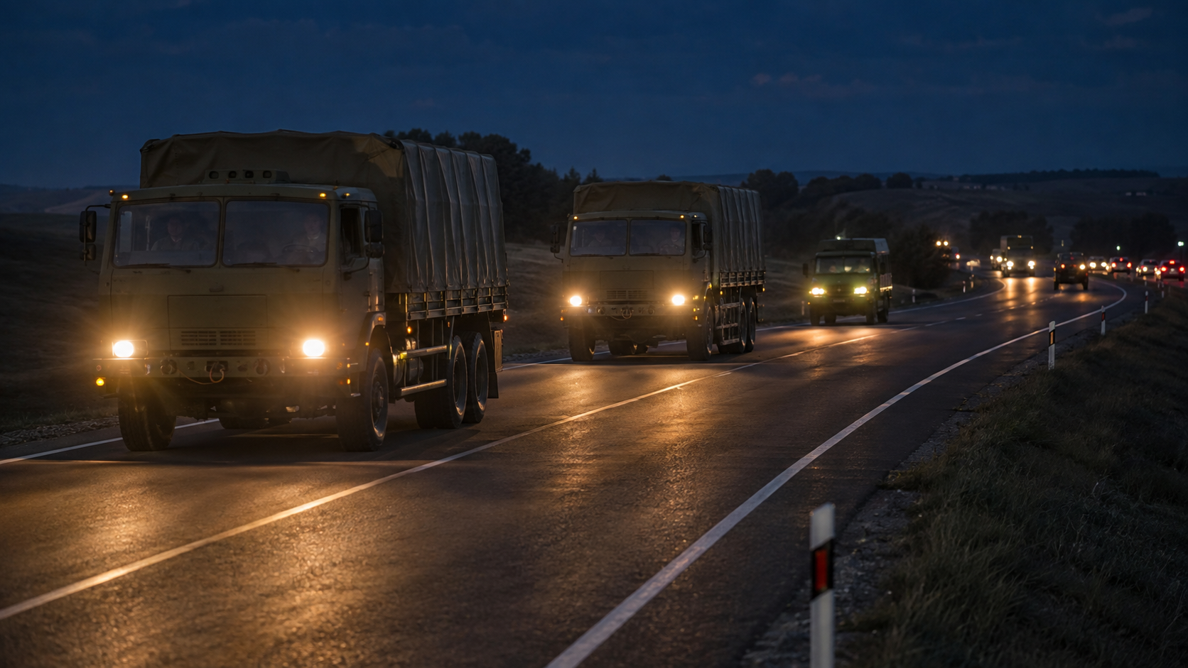 „Scutul de Foc 2026”: tehnică militară pe drumurile naționale, mai ales noaptea