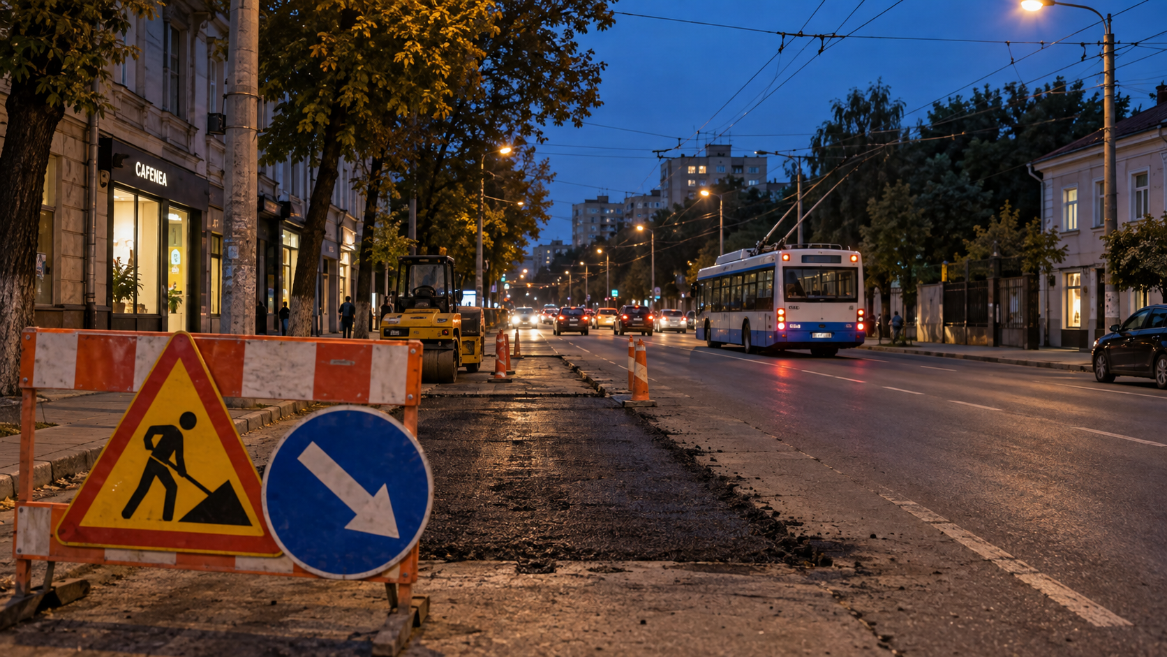A doua noapte cu trafic suspendat pe un tronson al străzii Gheorghe Asachi A doua noapte cu trafic suspendat pe un tronson al străzii Gheorghe Asachi