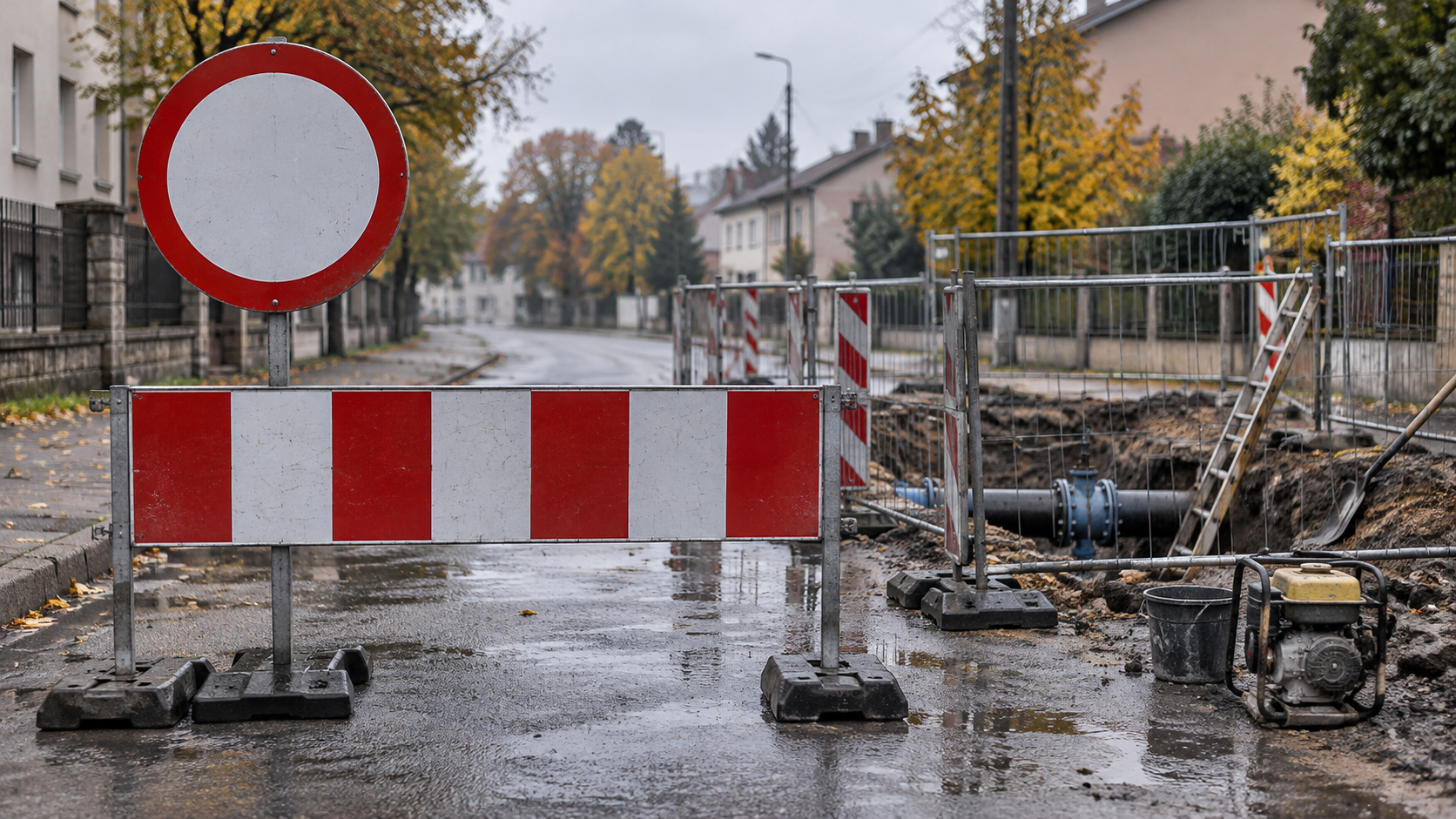 Awaria wodociągu zamknęła część ulicy Żwirki i Wigury w Skawinie Awaria wodociągu zamknęła część ulicy Żwirki i Wigury w Skawinie