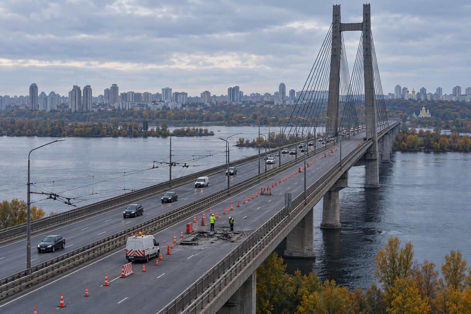Після удару по Північному мосту змінився рух між берегами Києва