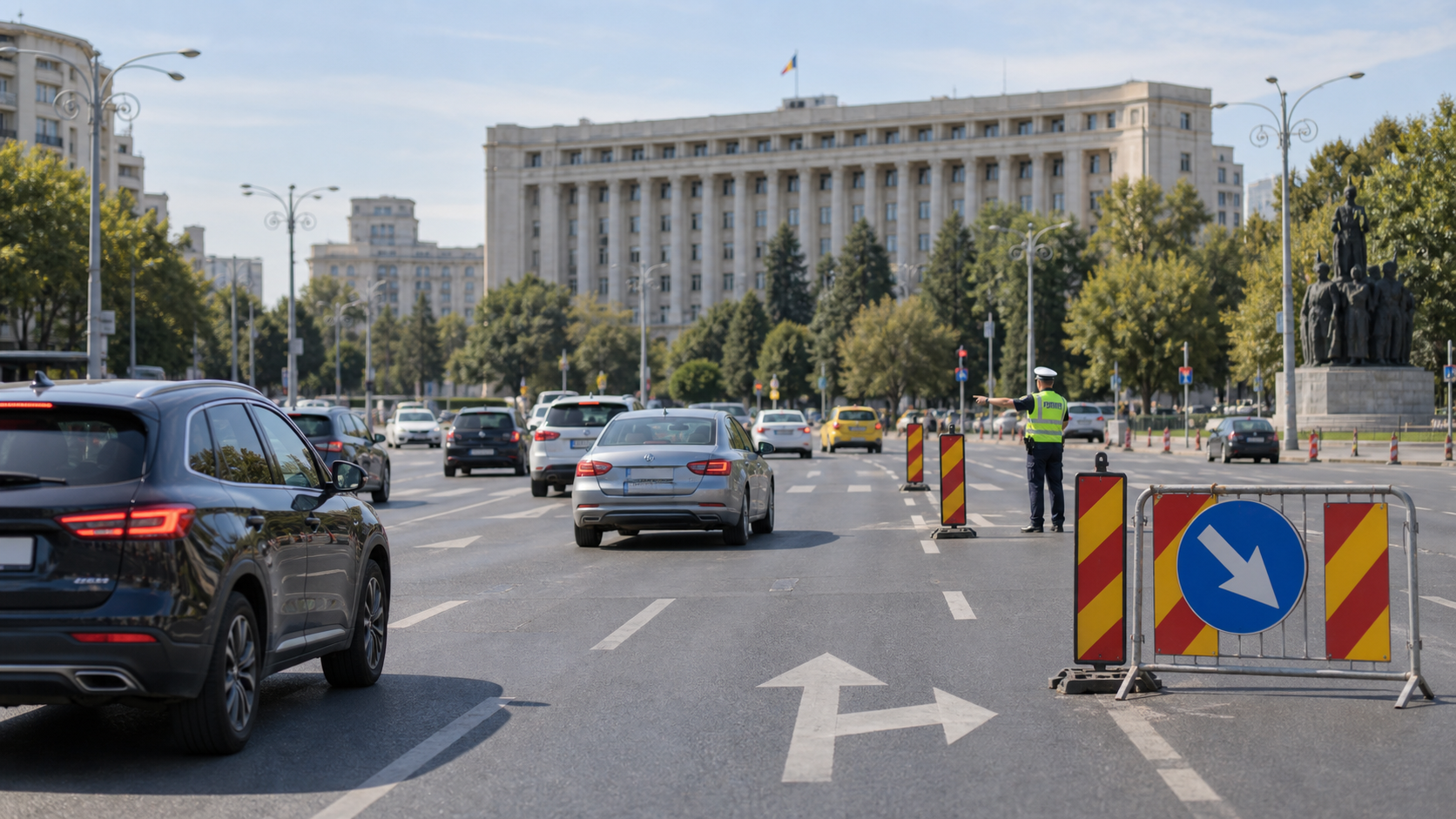 Șoferii sunt sfătuiți să evite Piața Victoriei în timpul protestului
